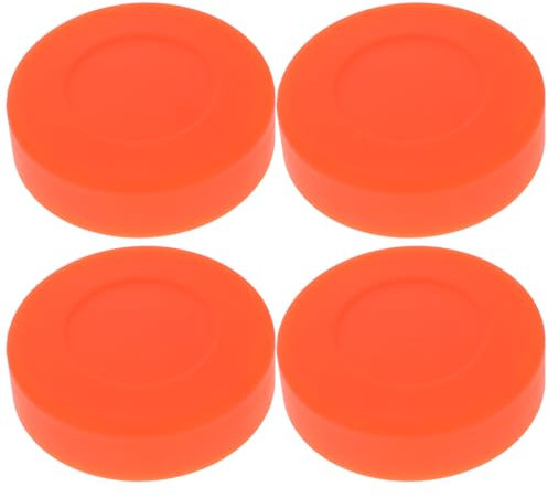 Supvox 4 Stück Hockeypucks Gummi Eishockey Trainingspucks Härteverstellbar Orange Hockey Trainingszubehör Für Rollhockey Outdoor Sport