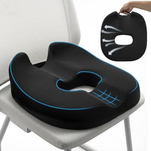 Warmiehomy Donut Cushion for Coccyx Pain, Hemorrhoids Pain Relief Cushion | Memory Foam Office Chair Cushion, Donut Pillow for Elderly or Office Workers, Wheelchair, Car, Sciatica, Pregnancy Ring
