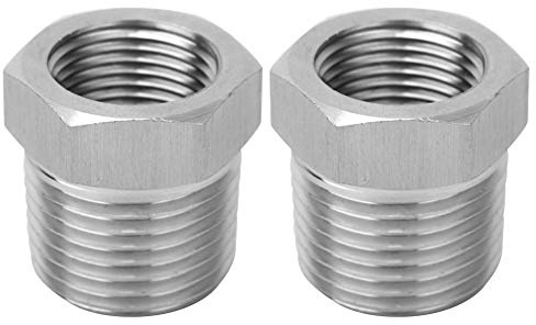 Adaptador de tubo roscado BSP Conector resistente a alta temperatura de acero inoxidable Premium para la transmisión de de aceite de gas de agua 2 PCS 1/4-1/8in 1/2-1/4in (1/2-3/8)