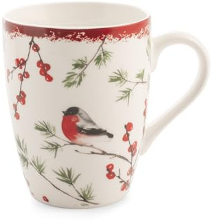 H&H Tassen-Set aus New Bone China – Herbstdekor 350 ml – Tee- und Kaffeetassen mit elegantem saisonalem Design – perfekt für Frühstück und Pause, 9 Stück