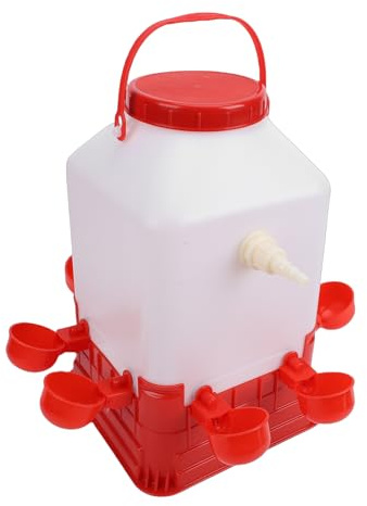 Luocute Automatisk Fjäderfävattnare, Stor Kapacitet 10L 4 Skålar Kycklingvattenautomat med Slang för Gård, Fjäderfädrickning och Utfodring