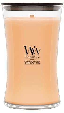 WoodWick Candela profumata | Candela a clessidra grande | Tangerine & Citron | Regali perfetti per donne