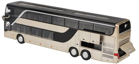 OPPWONG Giocattolo Modello di Autobus a Due Piani in Lega con Musica Leggera a LED per Regalo per Bambini, Giocattolo Modello di Auto Elettrica Resistente Alle Cadute con Ruota a Scomparsa per