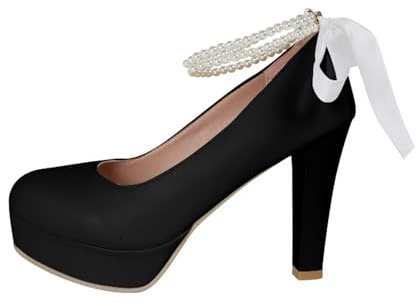 Trachtenschuhe Damen Elegant Pumps Brautschuhe Bequeme Geschlossene Spangenpumps Plateau Tanzschuhe Breite Füße Blockabsatz Hochzeiten Schuhe Weite H Trachtenschuhe