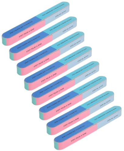 de Uñas de 6 Lados y 7, 8 Piezas, Esponja | Pulido Numerado para Dedos y Pies, Uso Profesional, Apta para Uñas Postizas, para Mujer