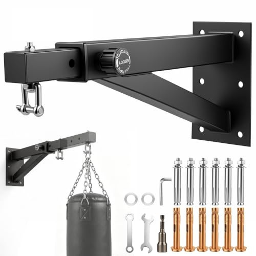 SEEVI Boxsack Halterung, Sandsack Wandhalterung 360 Schwenkbar Befestigung, Adjustable Boxsack Wandhalterung, Punching Bag Mount Stand for Home or Gym -Tragkraft 180 kg