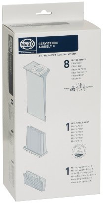 Sebo 6695ER Service-Box für airbelt K inkl. 8 Ultra-Bag Filtertüten 3-lagig, 1 Hospital-Grade-Filter und 1 Micro-Hygienefilter K, 35x15x10