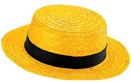 W WIDMANN MILANO Party Fashion 51601 - Luxus-Strohhut, Canotier, Boater, Matelot, 20er, 30er Jahre, Venedig, Hut, Kopfschmuck, Accessoire, Mottoparty, Karneval