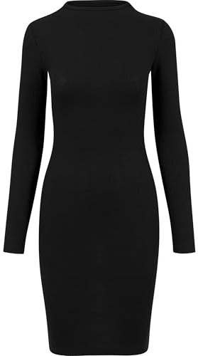 Urban Classics Femme en Maille Côtelée Robe, Noir - Noir (7), XL EU