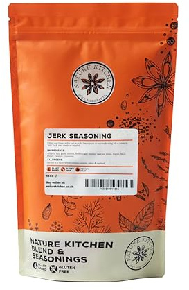 Nature Kitchen Hot Jerk Seasoning 500g, Premium Jamaican Spice Rub, Gluten Free, Vegan Seasoning for Chicken, Meat, BBQ, Grilling and Caribbean Cooking