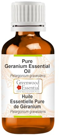 Greenwood Essential Huile essentielle de géranium naturelle (Pelargonium graveolens) distillée à la vapeur 30 ml