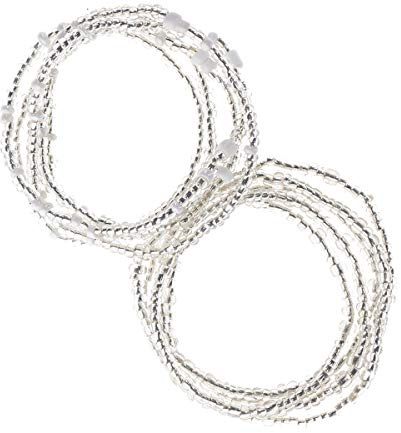 AKAAYUKO Waist Beads Africano Catena di perline in vita Gioielli per il corpo Catenina da pancia Catene e collane per il corpo, 2 Pezzi