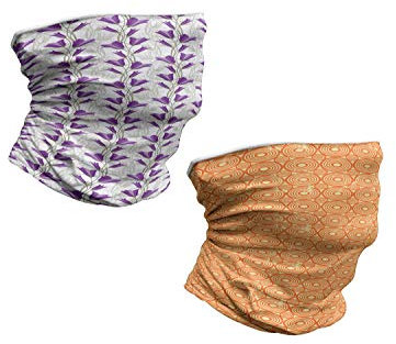 ABAKUHAUS Cache-Cou Lot de 2, Jacinthes Bouquet Pastel géométrique Grunge, Vert réséda Jaune pâle