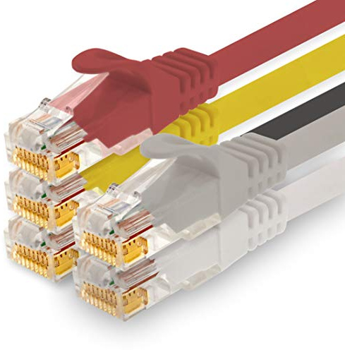 1CONN - Cable de red de 1,5 m, Ethernet, Lan y cable de conexión para máxima velocidad de Internet y conecta todos los dispositivos con conector RJ 45, 5 colores 02