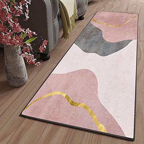 ZJXSNEH Tappeto Passatoia Corridoio Cucina Ingresso Antiscivolo Lavabile Vintage Rosa 50X160CM Rettangolo