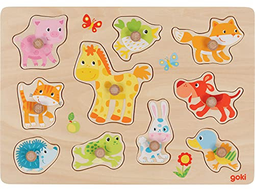goki 57393 puzzle a incastro per bambini animali