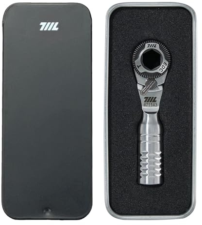 711L Mini Ratchet Wrench TG - One of The World's Smallest 1/4 EDC Ratchet Wrench for Tight Spaces - Stainless Steel - for Double-Ended Bits