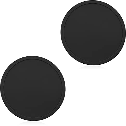 ALLY-MAGIC Coasters Cup Pad Mat Round Silicone Rubber Mug Coaster Non Slip for Coffee Beer Mug Wine Glass Y6-JYBD (Black)