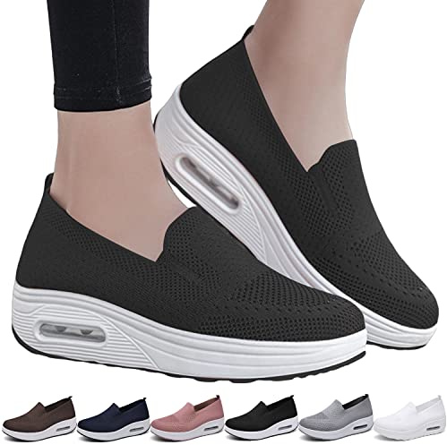 UGIF Ortopediska damsneakers, ortopedisk sneaker för damskor 2023, ortopediska nätskor dra på sneakers, mode fritid löparskor kvinnor sommar lätt bekväm sandal