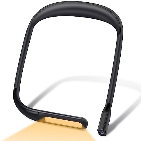 Alyvisun LED Neck Reading Light, Book Night Light for Reading in Bed, USB Rechargeable Light Adjustable Brightness Study Lamp Portable Flexible Arms Lamp for Book Lovers, Knitters Gifts