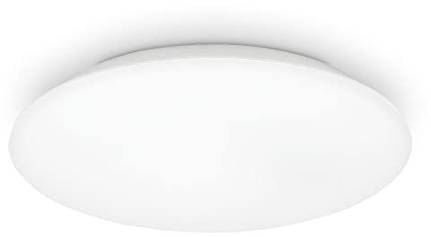 Kwazar Luminaire - LED Deckenleuchte Flach - Deckenlampe Rund - Weiß, 230V, IP44, 4000K Modern, für Badezimmer, Flur, Schlafzimmer, Balkon, Wohnzimmer, Küche, Keller - MARY 28W mit Bewegungsmelder