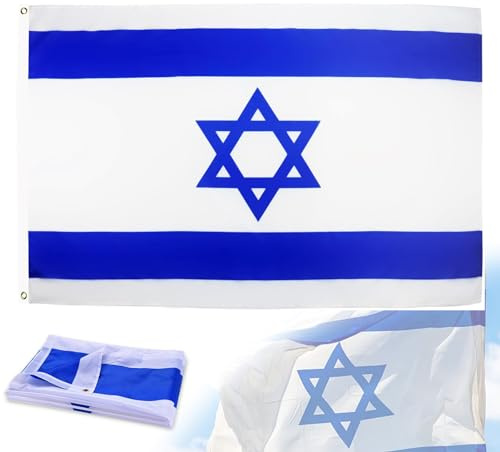 HZMJDHZM Israel Flagge,Israelische Fahne JüDischen Flaggen,150x90cm Flagge Israel Mit Messing-öSen