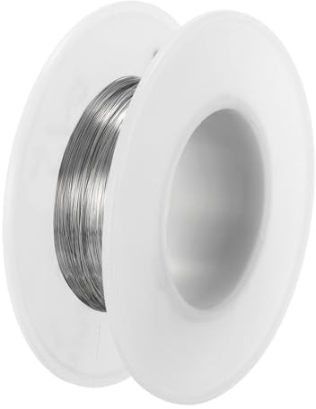 PATIKIL Alambre de Acero Inoxidable 304 328 pies 0.15mm 35 Calibre Alambre de Joyería Alambre de Manualidades para Hacer Pulseras Bisutería y Manualidades DIY Plata