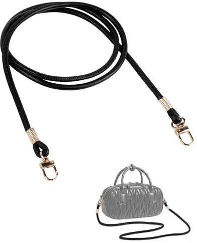 MEGAVOW 1 pieza Correa del Bolso de la Manija, Correas del Bolso del Cuero, PU Correa del Bolso, Accesorios Universales de DIY para la Fabricación del Bolso, Negro, 120cm