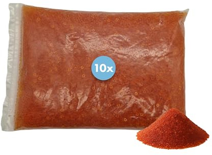 reilo 10x 1kg Silica Gel, wiederverwendbarer Raumluftentfeuchter mit Farbindikator, im wiederverschließbarem Beutel, Lufttrockner für Wohnräume, Schlafzimmer, Keller