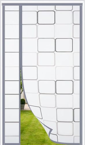 Magnet Wärmeschutzvorhang Balkontür Tür Thermo 110 x 205 cm, EVA Türvorhang Kälteschutz, Selbstdichtend Insektenschutz Vorhang, Isolier Schutz Thermovorhang Fliegengitter Wasserdicht