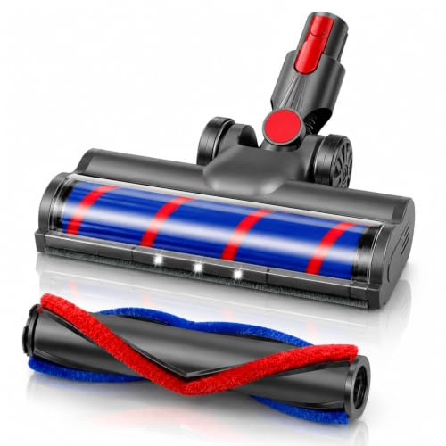 Motorisierte Bürste für Dyson V7 / V8 / V10 / V11 / V15 Staubsauger | Bodenbürste Zubehör Ersatzteil Turbobürste und Soft Roller mit LED-Lichter für Teppiche