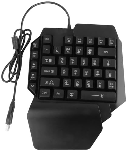 NUOBESTY Clavier Mécanique Gauche RGB Rétroéclairé, 39 Touches pour Jeu Pc | Format Compact Noir en Plastique, Plug And Play, Léger, pour Ordinateur Portable et Usage Domestique