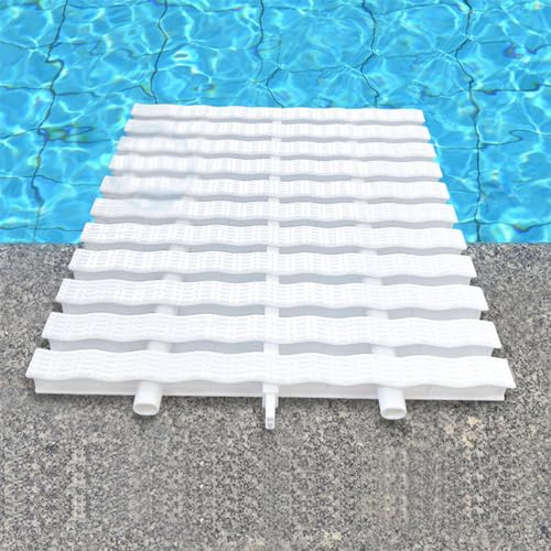 Above-Ground Pool Grate - Spliced Gutter Overflow Grating, Three-Hole Drainage Cover for Swimming Pool Outlet, 20x100CM, 2PCS, Durable & Easy Installation