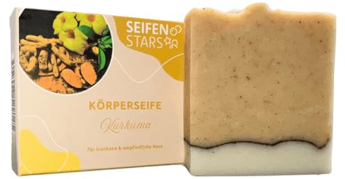 seifenstars - Haut-und Haareseife - Körperseife - 100g Duschseife Kurkuma