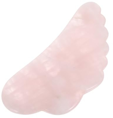 Veemoon Raschietto in Cristallo Rosa per Viso e Occhi, Strumento di Massaggio Superficie Liscia in Jade Cristallo Polveroso, come Regalo la Famiglia
