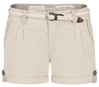 Eight 2 Nine Damen Chino Shorts Hose mit Flecht-Gürtel