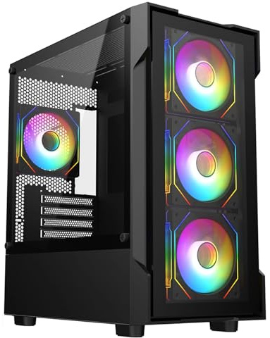 Gaming PC Tower – Intel Core i5, GT1030 2GB, 16GB RAM, Storage (1TB SSD), Windows 11 Pro, 1-Year Warranty – Complete Gaming PC Set for Home & Office, Neo Black