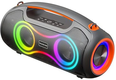 VUOPAX Portable Bluetooth Speaker with 180W Peak Power, Wireless Speakers with RGB Light Show, IP65 Waterproof Bluetooth Speaker 24H Playtime, Bass Boost, Loud Speaker for Home/Outdoor/Party