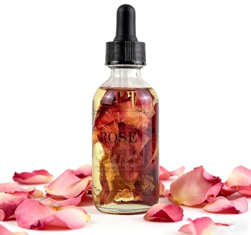 Aceite Esencial de Rosa 60ml, 100% Naturales Puros Aceites Esenciales de Aromaterapia, Aceite de Rosa de Grado Terapéutico para Humidificador Difusor, SPA, Masaje DIY Fabricación de Jabón para Velas