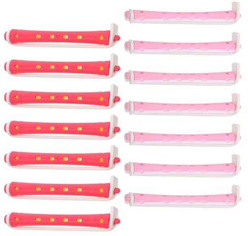 TOYANDONA 24pezzi Perma Curlers Freddi per Donne Strumenti per Capelli senza Calore Bigodini per Capelli in Plastica Bicolore Bigodini per Corti per Salone e Uso Casalingo