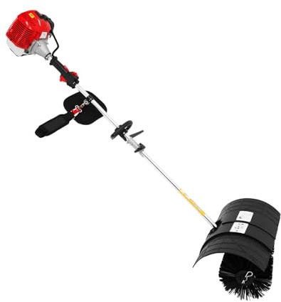 Spazzaneve a benzina a 2 tempi, 1,7 kW, con larghezza di lavoro di 52 cm e 5500 – 8500 rpm, 2,3 CV, tipo di sospensione laterale, scopa a benzina con serbatoio da 1 l, per la pulizia di fogliame