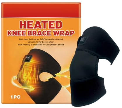 Masajeador De Rodilla Portátil Con Calor Eléctrico Ajustable | Almohadilla Térmica Con 2 Modos De Vibración Para Hombres Mujeres Y Personas Mayores En Invierno Y Clima Frío Para Alivio Y