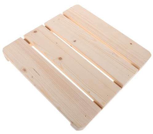 AKOOSY Duschmatte aus Massivem Naturholz 30x30cm rutschfest Erhöhte Holzbadematte für Sauna und Badezimmer