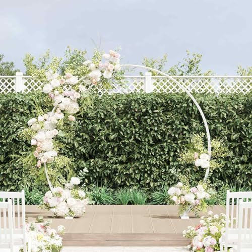 Mokuyary Arche de Mariage Blanc 223 x 45 x 201 cm Acier, Arche de Mariage Grille à Rosiers, Support tuteur pour Plantes Grimpantes Décoration de Jardin