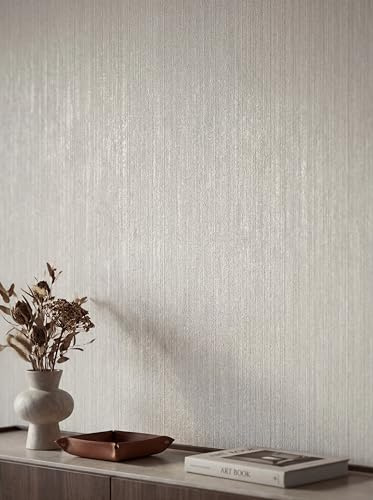 Newroom Papier Peint Intissé Uni Taupe Élégant Structuré Salon | Aspect lin soyeux aux tons chauds, décoration murale, sans raccord, papier peint chambre, bureau
