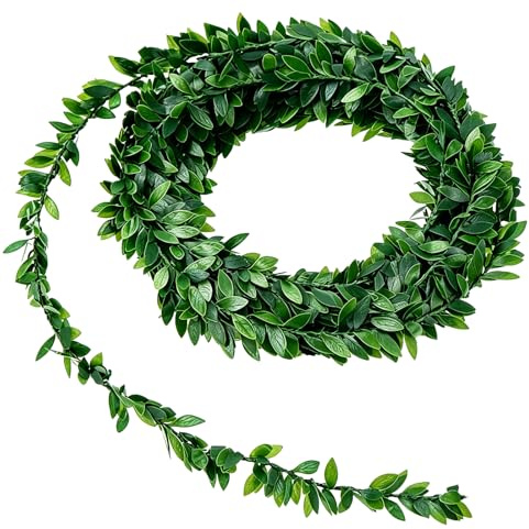 YCZARD 7.5 M / 25Ft Fake Ivy Garland Green Vine Leaves Artificial Wreath Vine Leaves for Home Garden Wedding Party Christmas Wall Decor