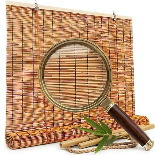 Bambusrollo Wetterfest Aussen 60 70 80 90 100 110 120 140 160 180cmNatur Bambus Rollo Für Aussenbereich Balkon, UV-Block Fenster Raffrollos, Breite Sonnenschutz Sichtschutz Rollo(W120cm x H185cm)