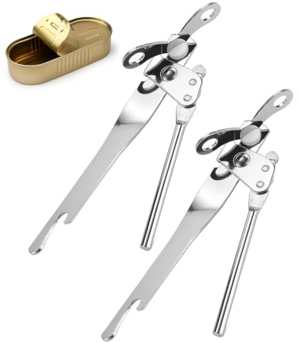 KIPTVO 2Pcs Stainless Steel Butterfly Can Opener, Multifunctional Manual Tin Opener, Heavy Duty Safe & Effortless Manual Can Openers for Kitchen, Camping & Home Use