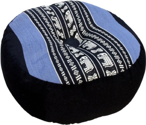 Guru-Shop Cojines de Meditación Cojín de Meditación, Cojines, Cojines de Suelo, Cojines - Azul / Negro, Algodón, 18x30x30 cm, Cojines de Meditación