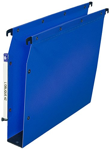 Elba Ultimate PP Lot de 10 Dossiers Suspendus en Polypro Opaque pour Armoire Fond 50mm Bleu
